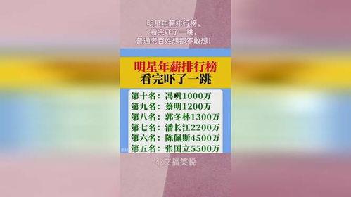 明星的年薪排行榜,揭秘娱乐圈收入神话